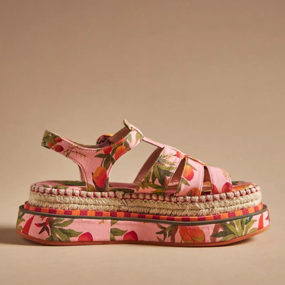 Farm Rio Mango Trees Espadrille Platform Sandals BRAND NEW! WITH THE BOX & TAGS!